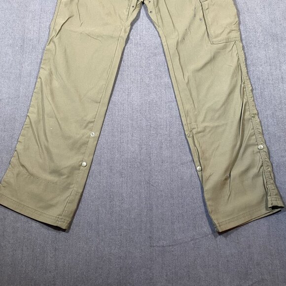 PrAna Mens Relaxed Fit Olive Cargo Pants 28/30 Snap Hem Cotton Durable Outdoor - Picture 2 of 14